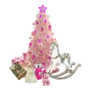 pink christmas tree scene