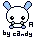 white and blue bunny