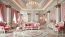Nice interior with a luxurious pink and white motif