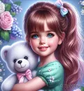 Pretty Girl with her Teddy #2