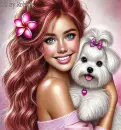 Pretty Lady and her Cute dog