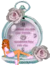 doll sitting in a clock