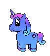 blue unicorn with sparkly horn