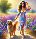 walking in a field of Lavender