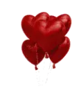 red heart balloons