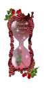 rose hourglass snow globe