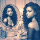 Pretty girl reflection #2