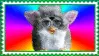 Furby rainbow stamp