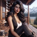 Pretty girl in the mountains 