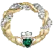 Twisted gold claddagh