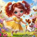 Cute little girl and her puppy #2