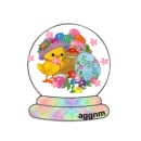 Easter chick snow globe