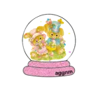 Easter Bunny couple snow globe