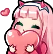 anime girl holding a heart