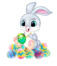 bunny painting eggs