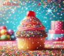 Birthday Cupcake Background