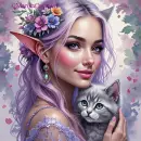 Elf with cat