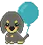 dog with a ballon