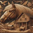 Horse and cabin