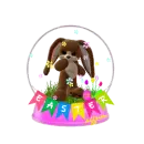 bunny Quinn snow globe