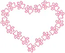  contour of heart with paw print