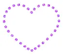contour of heart with paw print