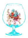 birdies in wine glass