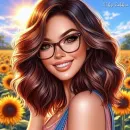 Pretty Girl in a field of Sunflowers