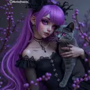 Girl with cat