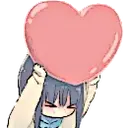 girl holding a heart