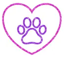 paw print in a heart