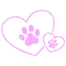 paw prints and hearts