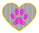 paw print and heart