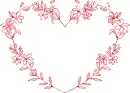 heart shaped frame with flowers around