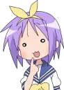 confused purple anime girl