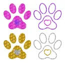 paw prints and hearts