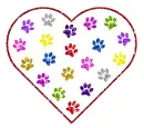 heart with paw prints