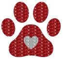 paw print with heart
