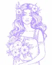 girl with flowers
