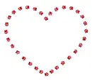 heart made of paw prints