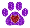 paw print and heart