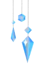dangling crystals