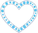  heart made of paw prints