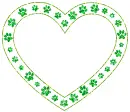  heart made of paw prints