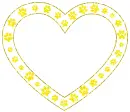  heart made of paw prints