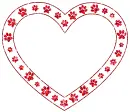  heart made of paw prints