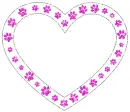  heart made of paw prints