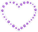  heart made of paw prints