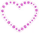  heart made of paw prints