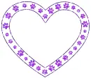  heart made of paw prints